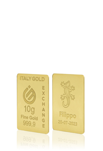 Lingotto Oro salamandra portafortuna 24 Kt da 10 gr. - Idea Regalo Portafortuna - IGE: Italy Gold Exchange